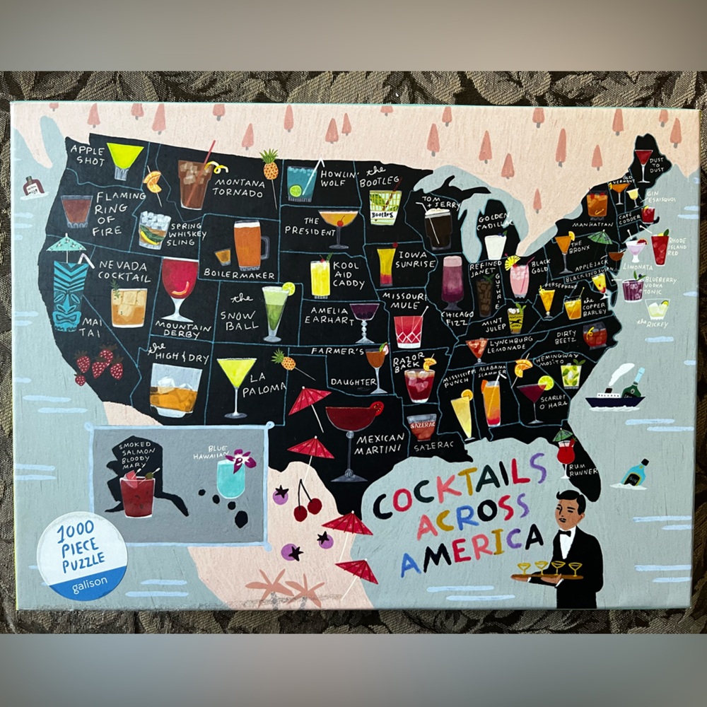 Galison Michael Storrings Cocktails Across America Puzzle - 1000 pieces